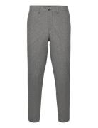 Slhslimtapedan Flannel Trouser O Bottoms Trousers Formal Grey Selected Homme