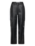 Slfkaisa Hw Leather Pant Bottoms Trousers Leather Leggings-Bukser Black Selected Femme