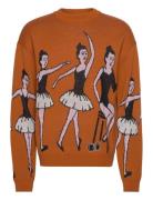 Ballet Knit Designers Knitwear Round Necks Orange Pas De Mer