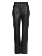 Veganibbdagga Pants Bottoms Trousers Leather Leggings-Bukser Black Bruuns Bazaar