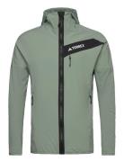 Terrex Techrock Hooded Wind Fleece Jacket Tops Sweatshirts & Hoodies Fleeces & Midlayers Green Adidas Terrex