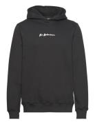 Shadow Script Regular Hoodie Designers Sweatshirts & Hoodies Hoodies Black HAN Kjøbenhavn