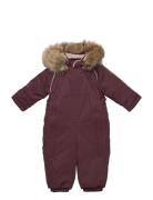 Twill Nylon Baby Suit Outerwear Coveralls Snow-ski Coveralls & Sets Burgundy Mikk-line