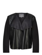 Carnewsound Faux Leather Mix Blazer Otw Outerwear Jackets Light-summer Jacket Black ONLY Carmakoma