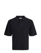 Jjmarco Knit Ss Polo Tops Knitwear Short Sleeve Knitted Polos Black Jack & J S