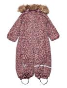 Snow Suit Aop Outerwear Coveralls Snow-ski Coveralls & Sets Pink Minymo