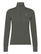 Women’s Stretch Tech Half Zip Sweater Sport Sweatshirts & Hoodies Fleeces & Midlayers Khaki Green RS Sports