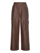 Lulu Pants Bottoms Trousers Leather Leggings-Bukser Brown H2O Fagerholt