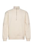 Koji Half Zip Sweat-Whitecap Gray Designers Sweatshirts & Hoodies Sweatshirts Cream Edwin