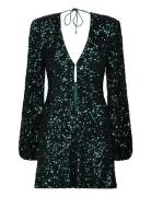 Sequins Mini Flowy Dress Designers Short Dress Green ROTATE Birger Christensen