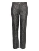 2Nd Willis - Uneven Leather Bottoms Trousers Leather Leggings-Bukser Black 2NDDAY