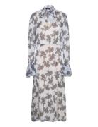 Chiffon Bow Midi Dress Designers Knee-length & Midi Blue ROTATE Birger Christensen