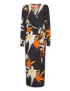 Print Midi Wrap Dress Designers Knee-length & Midi Black ROTATE Birger Christensen