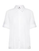 Essential Fluid Ss Shirt Tops Shirts Short-sleeved White Tommy Hilfiger