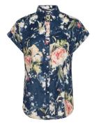 Relaxed Fit Floral Short-Sleeve Shirt Tops Shirts Short-sleeved Multi/patterned Lauren Ralph Lauren