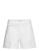 Pleated Double-Faced Cotton Short Bottoms Shorts Casual Shorts White Lauren Ralph Lauren