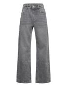 Nlmworkgrizza Dnm Straight Pant Bottoms Jeans Wide Jeans Grey LMTD