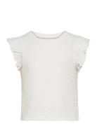 Top With Flounce Sleeve Tops T-shirts Sleeveless White Lindex