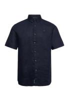 Mill Brook Linen Short Sleeve Shirt Dark Sapphire Designers Shirts Short-sleeved Navy Timberland