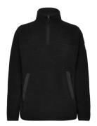 Yoke Halfzip Sport Sweatshirts & Hoodies Fleeces & Midlayers Black Tenson