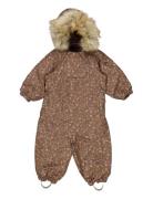 Snowsuit Nickie Tech Outerwear Coveralls Snow-ski Coveralls & Sets Brown Wheat