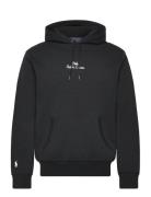 Logo Double-Knit Hoodie Tops Sweatshirts & Hoodies Hoodies Black Polo Ralph Lauren