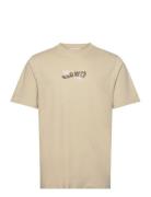 Bobby Flowers T-Shirt Gots Designers T-Kortærmet Skjorte Beige Wood Wood