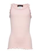 Beatha Silk Top W/ Lace Tops T-shirts Sleeveless Pink Rosemunde Kids