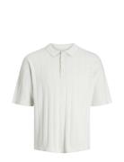 Jjmarco Knit Ss Polo Tops Knitwear Short Sleeve Knitted Polos White Jack & J S