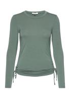 Viscose T-Shirt Tops T-shirts & Tops Long-sleeved Khaki Green Rosemunde