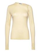 Long-Sleeve Asymmetrical Top Tops T-shirts & Tops Long-sleeved Yellow Hope