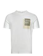 Overlay Box Logo T-Shirt Tops T-Kortærmet Skjorte White Calvin Klein