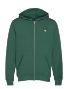 Zip Through Hoodie Tops Sweatshirts & Hoodies Hoodies Green Lyle & Scott