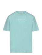 Regular Printed T-Shirt Tops T-Kortærmet Skjorte Blue Tom Tailor