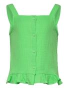 Kogthyra Singlet Frill Top Wvn Tops T-shirts Sleeveless Green Kids Only