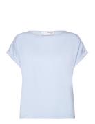 Slfbellis Ss Boat Neck Tee Noos Tops Blouses Short-sleeved Blue Selected Femme