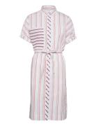 Stela Stripe Shirt Dress Knælang Kjole Multi/patterned MOS MOSH
