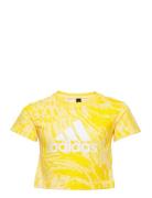 Future Icons Hybrid Animal Print Cotton Regular T-Shirt Sport T-Kortærmet Skjorte Yellow Adidas Sportswear