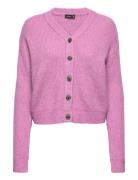 Nlfnollen Knit Short Cardigan Tops Knitwear Cardigans Pink LMTD