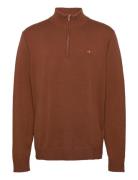 Anf Mens Sweaters Tops Knitwear Half Zip Jumpers Brown Abercrombie & Fitch