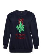 Mchristmas, L/S, Sweat Tops Sweatshirts & Hoodies Sweatshirts Navy Zizzi