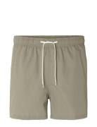 Slhcooper-Seersucker Swimshorts Bottoms Shorts Casual Green Selected Homme