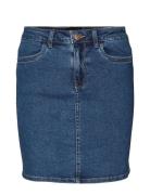 Vmluna Hr Denim Skirt Mix Ga Kort Nederdel Blue Vero Moda