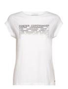 T-Shirt With Coster Print - Cap Sle Tops T-shirts & Tops Short-sleeved White Coster Copenhagen