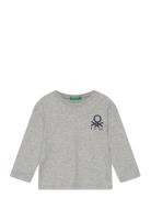 T-Shirt L/S Tops T-shirts Long-sleeved T-Skjorte Grey United Colors Of Benetton