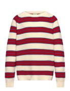 Rib Sweater Tops Knitwear Pullovers Red FUB