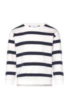 Striped Print Sweatshirt Tops Sweatshirts & Hoodies Sweatshirts Navy Mango