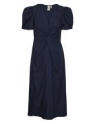 Yasstray Ss Midi Dress Knælang Kjole Navy YAS