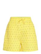 Crinckle Pop Dora Shorts Aop Bottoms Shorts Casual Shorts Yellow Mads Nørgaard