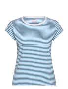 Organic Favorite Stripe Teasy Tops T-shirts & Tops Short-sleeved Blue Mads Nørgaard